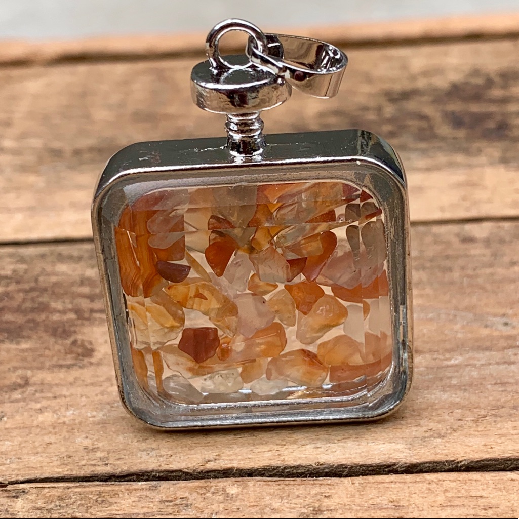 Red Agate Wish Bottle Pendant